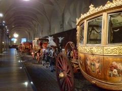 Berline du Baptême du Duc de Bordeaux displayed at Galerie des Carrosses, Versailles