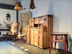 Finnish Art Nouveau furniture exhibit at Helsinki Design Museum