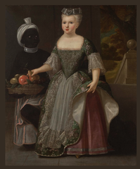 Portrait of Marie-Jeanne Grellier with her servant