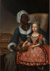 Portrait of Marie-Anne Grellier in the arms of her nurse by Chanteloup