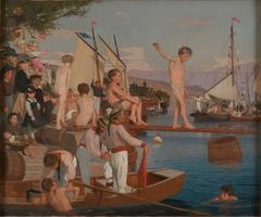 Jeux nautiques painting by Bocion