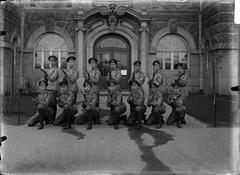 Students standing in front of Alexandrian Gymnasium also known as the Russian Lyceum