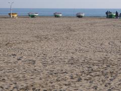 Boats at Platja de la Malva-rosa in Valencia