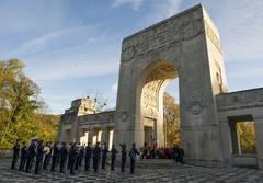 U.S. Air Forces in Europe Band performing during Veteran's Day Ceremony at Lafayette Escadrille memorial