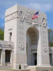 Side view of the arch at Lafayette Escadrille Memorial