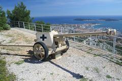 75 mm German artillery piece from World War II at Mont Faron Memorial in Toulon, France