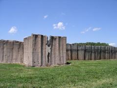 Reconstructed palisade section at Cahokia site