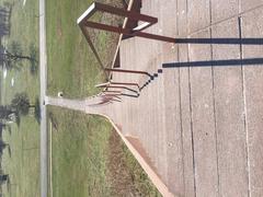 Descending Monks Mound stairs at Cahokia Mounds State Historic Site