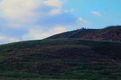 Monks Mound with a clear sky