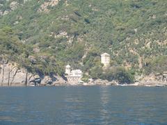 Coastal town of Camogli with colorful buildings and boats