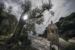 San Fruttuoso abbey nestled in nature between Portofino and Camogli