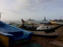 Man-made statues by the Indian Ocean