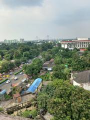 view of Kolkata from University of Calcutta Alipore campus showing Taj Bengal Hotel and Vidyasagar Setu