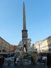 Fontana dei Quattro Fiumi with the Obelisk of Domitian in Piazza Navona, Rome