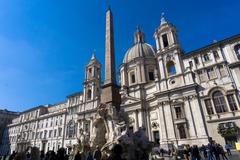 Sant'Agnesse in Agone and Obelisk of the Fontana dei Fiumi in Piazza Navona