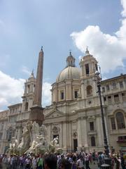 Piazza Navona in Rome with the four Rivers Fountain and Sant'Agnese in Agone church