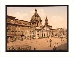 Piazza Navona in Rome, Italy with fountains and historic buildings