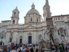 Piazza Navona in Rome with Baroque architecture by Gian Lorenzo Bernini