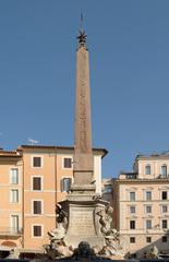 Obelisk and fountain of the Pantheon in Rome