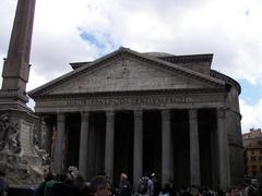 Pantheon in Rome with Macuteo obelisk