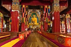 Tawang Monastery Dukhang with large Buddha image in lotus position