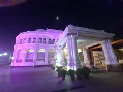 Vivekananda House illuminated at night in Chennai