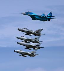 Bangladesh Air Force Mig-29B and F-7s in formation