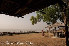 woman in red at Patenga beach