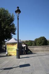 Covid-19 testing tent at the entrance of Pont Neuf, Paris