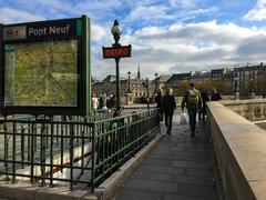 Entrance to Pont Neuf metro station in Paris