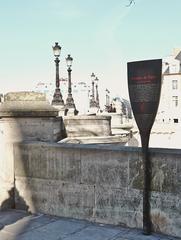 Le Pont-Neuf in Paris with a history information panel