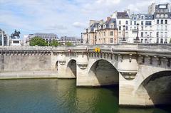 Le Pont Neuf in Paris with a statue of Henry IV on the left