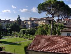 Lucca city walls and garden at Palazzo Pfanner