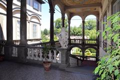 exterior staircase of Palazzo Pfanner in Lucca