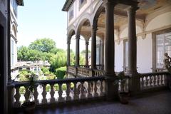 Palazzo Pfanner exterior staircase in Lucca