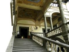 Exterior staircase of Palazzo Pfanner in Lucca, Italy