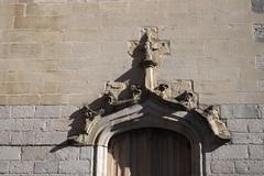 Palais Rihour entrance in Lille with pointed arch door