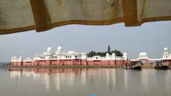 Neermahal palace view from a boat on lake Twijilikma