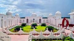 Inside view of Neer-Mahal with stairways leading to Rudrasagar Lake landing