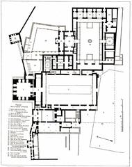 Historical architectural plan of Alhambra Palace by Constantin Uhde