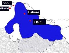 Map of the Delhi Sultanate under Iltutmish