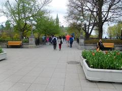 Major's Hill Park in Ottawa with city skyline