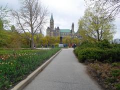 Major's Hill Park in Ottawa on a sunny day with lush green grass and trees