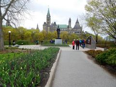 Major's Hill Park in Ottawa with lush green grass and trees