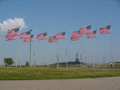 American flags display at Liberty State Park