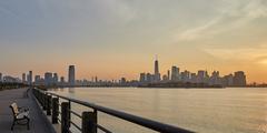 Skyline of Manhattan viewed from Liberty State Park on a clear day