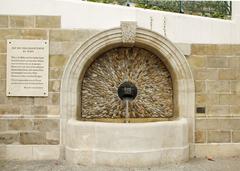 Strudlhofstiege fountain and poetry plaque