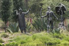 Parque Tezozomoc in Azcapotzalco, Mexico City with central lake and green areas