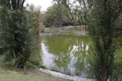 Parque Tezozomoc with central lake and surrounding greenery