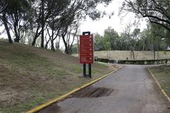 Pathway and signage in Parque Tezozómoc